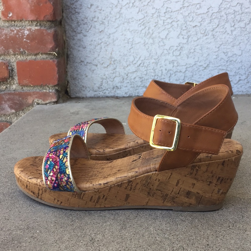 American Eagle 🦅 AEO Wedge Platform Sandal Shoes - Picture 3 of 7